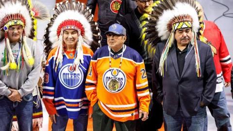 Chiefs at hockey game